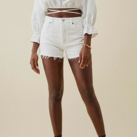 Reformation Charlie high rise Jean shorts - Picture 1 of 8